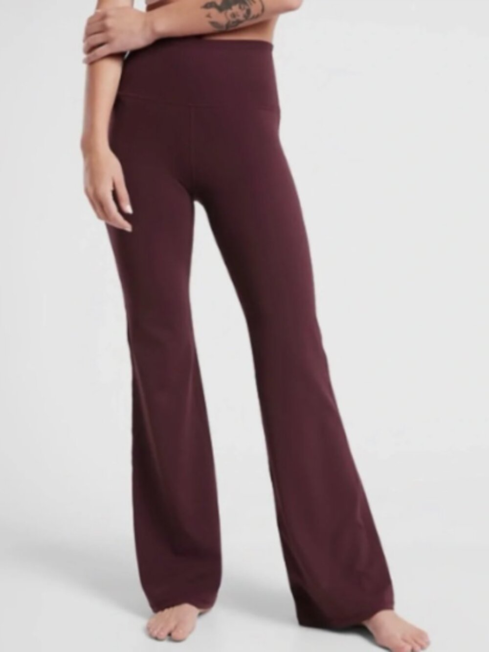 Athleta Elation Ultra High Rise Flare Pant Wine Burgundy XL